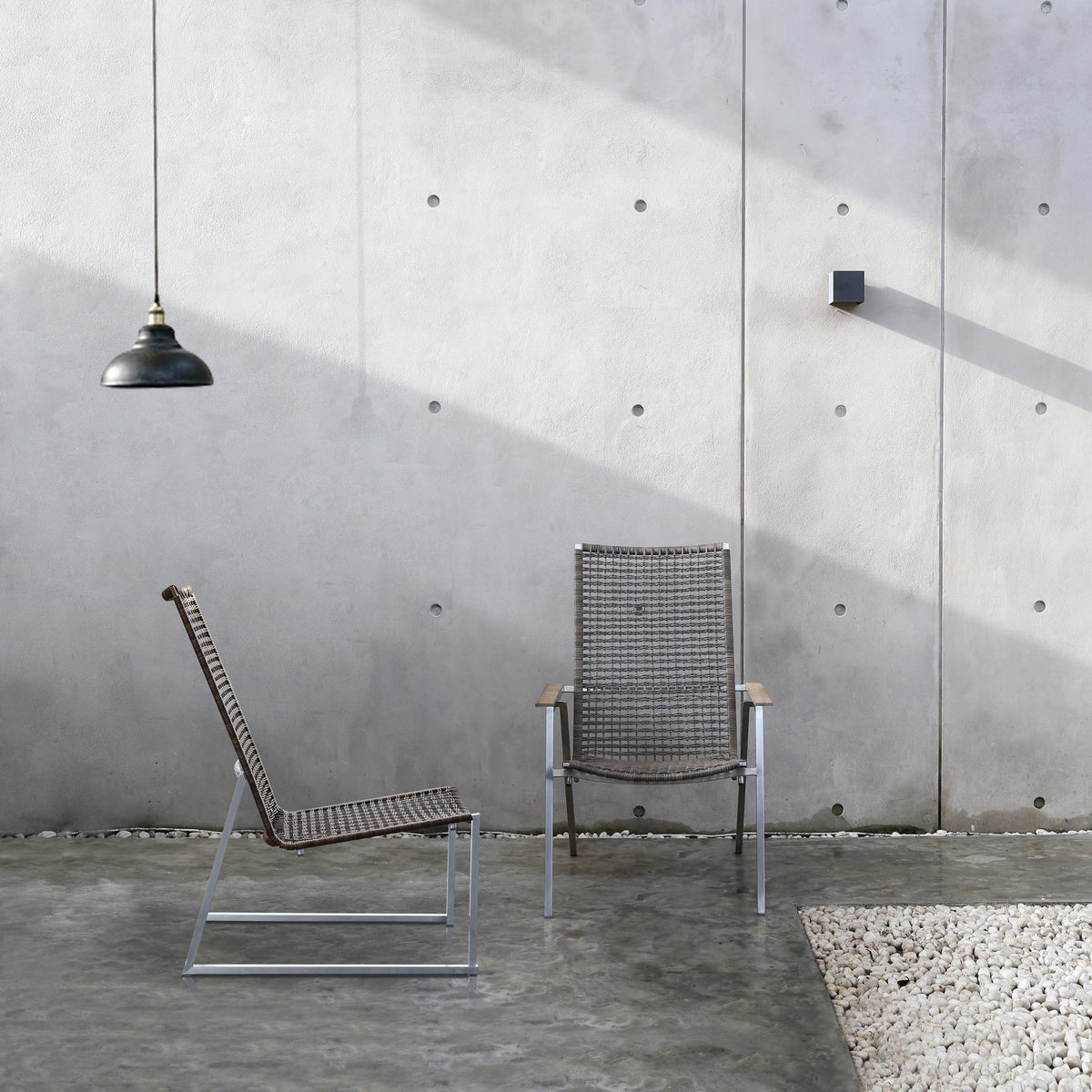Olaf Easy Armless Chair by Mamagreen, showing olaf easy armless chair with easy armchair in live shot.