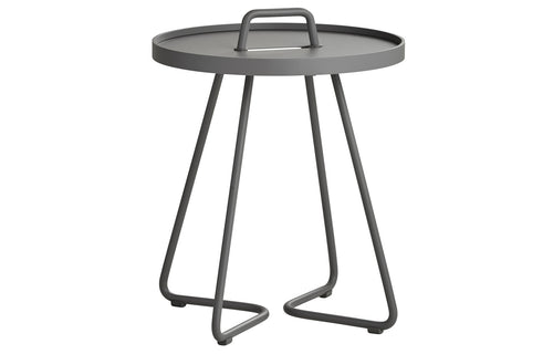 On The Move Side Table by Cane-Line - Light Grey Powder Coated Aluminum.