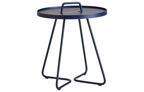 On The Move Side Table by Cane-Line - Small, Midnight Blue Powder Coated Aluminum.