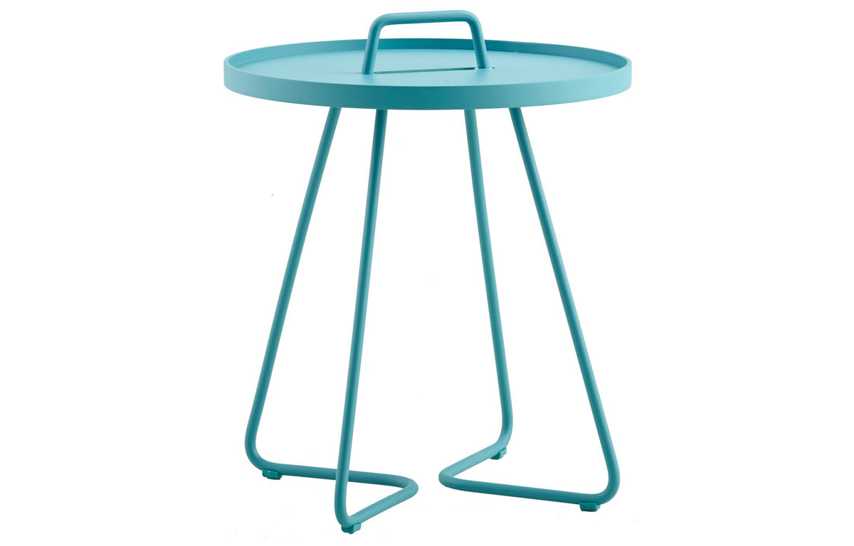 On The Move Side Table by Cane-Line - Small, Aqua Powder Coated Aluminum.