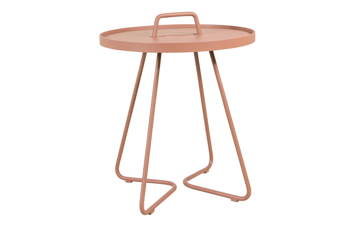 On The Move Side Table by Cane-Line - Small, Dark Rose Powder Coated Aluminum.