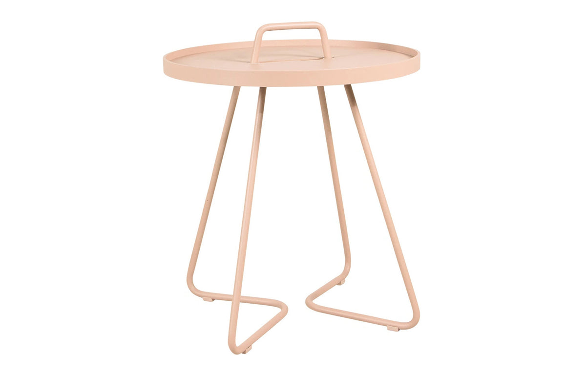 On The Move Side Table by Cane-Line - Small, Light Rose Powder Coated Aluminum.