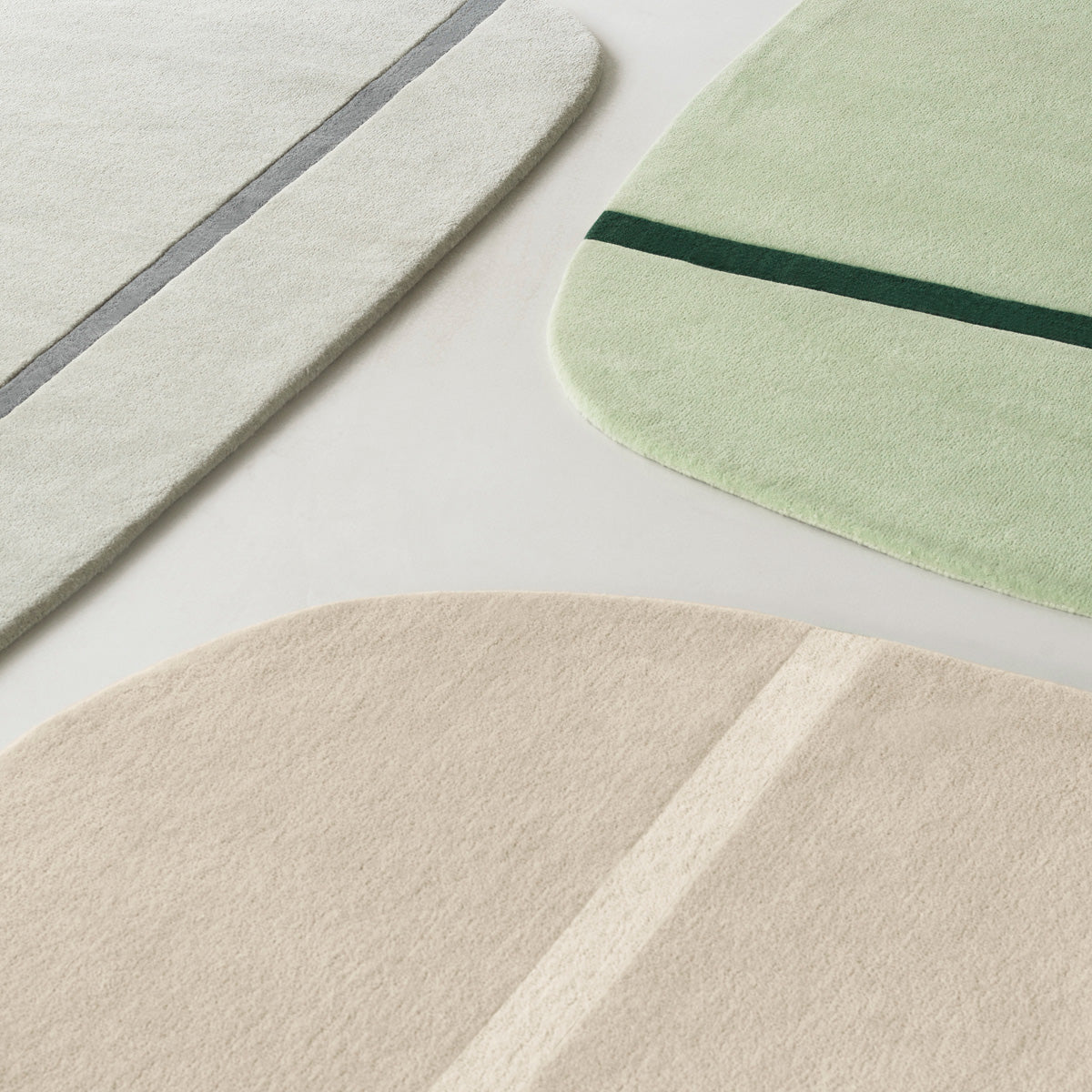 Oona Rug by Normann Copenhagen, showing closeup view of oona rugs in live shot.