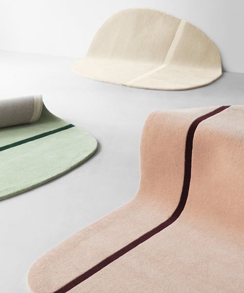 Oona Rug by Normann Copenhagen, showing closeup view of oona rugs in live shot.
