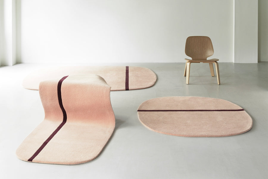Oona Rug by Normann Copenhagen, showing oona rugs in live shot.