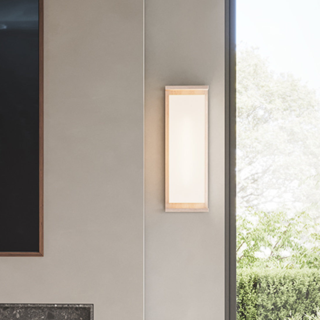 Ora LED Sconce by Cerno, showing ora led sconce in live shot.