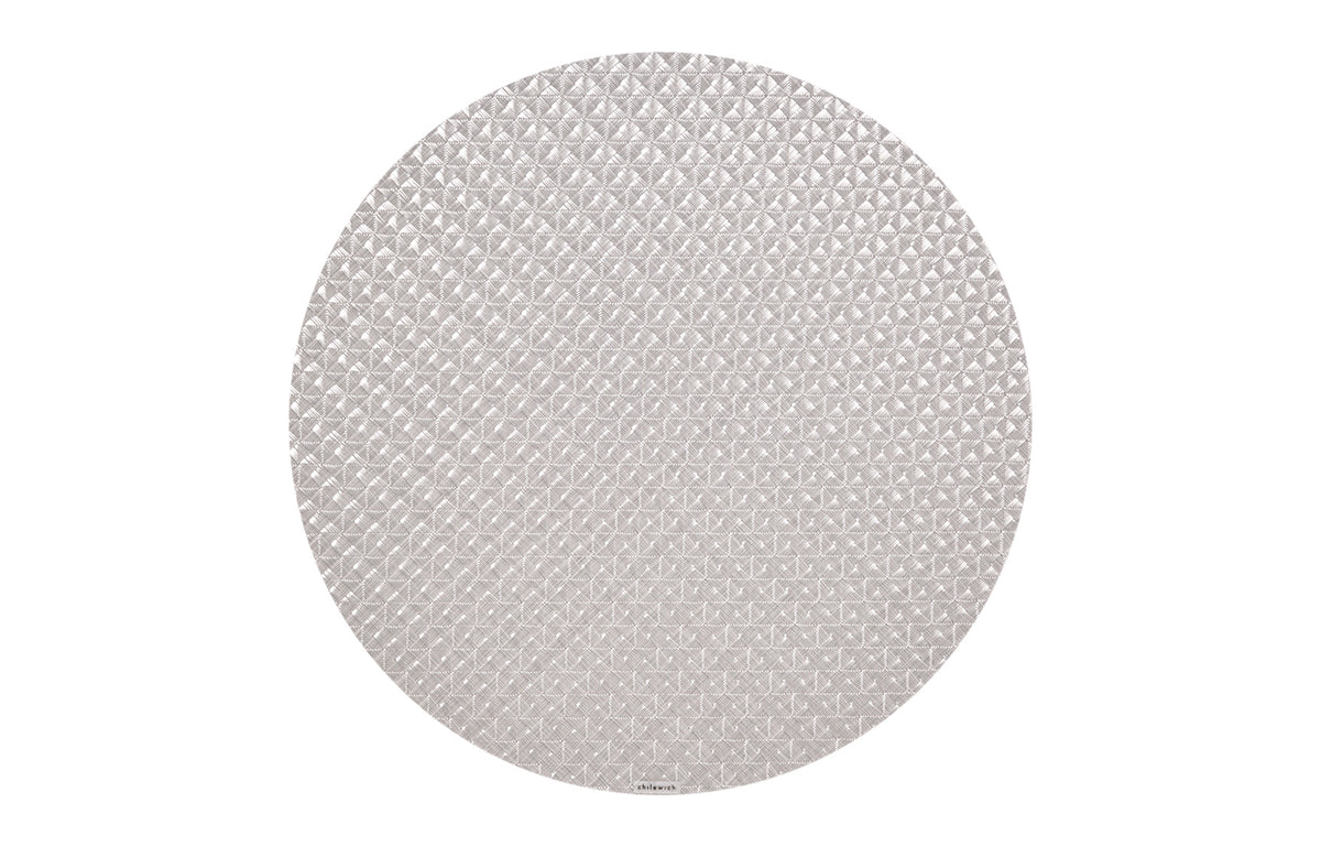 Origami Tabletop by Chilewich - Round (15"Dia.), Ice Origami Weave.