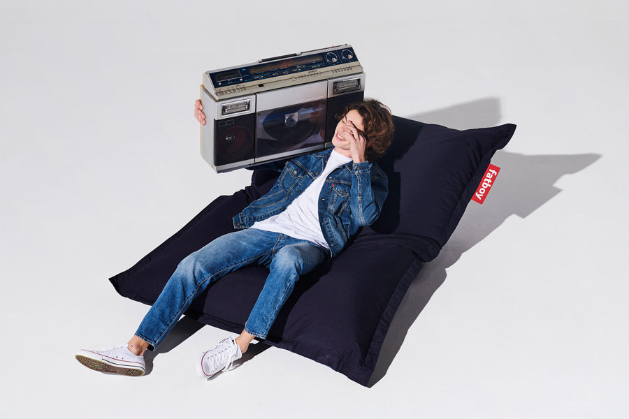 Original Outdoor Bean Bag by Fatboy, showing original outdoor bean bag in live shot.