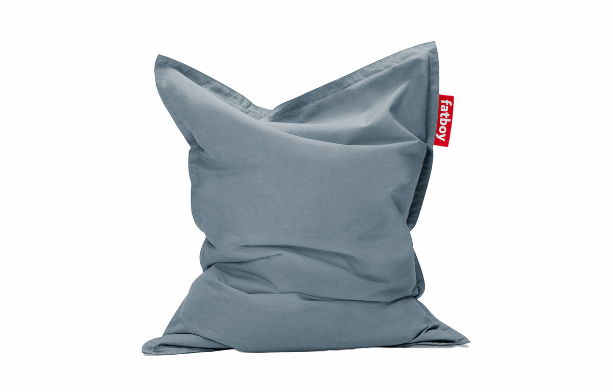 Original Slim Outdoor Bean Bag by Fatboy - Storm Blue Sunbrella Fabric.