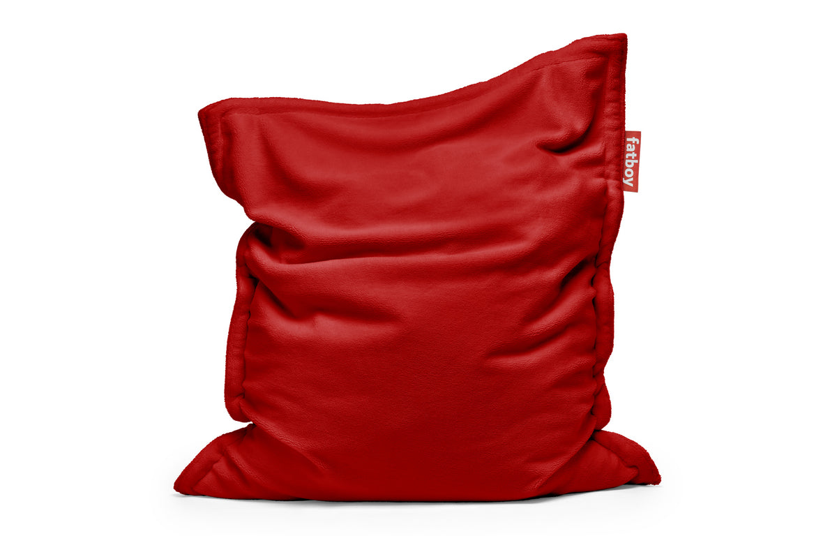 Original Slim Teddy Bean Bag by Fatboy - Red Polyester Fabric.