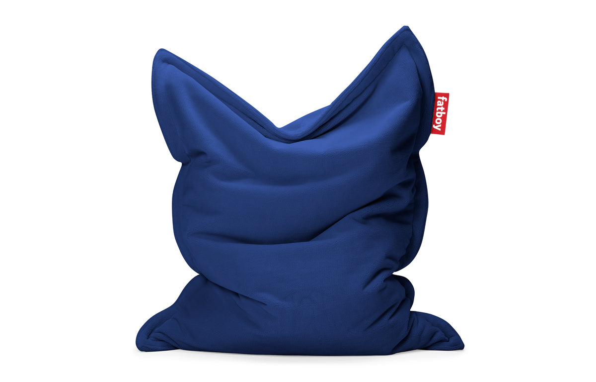 Original Slim Teddy Bean Bag by Fatboy - Royal Blue Polyester Fabric.