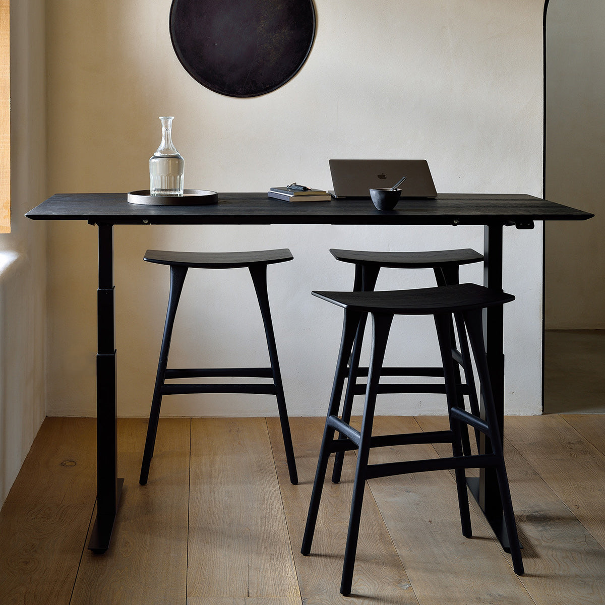 Osso Stool by Ethnicraft, showing osso stools in live shot.