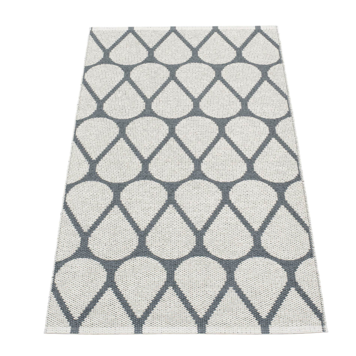 Otis Granit & Fossil Grey Runner Rug by Pappelina, showing back view of otis granit & fossil grey runner rug.