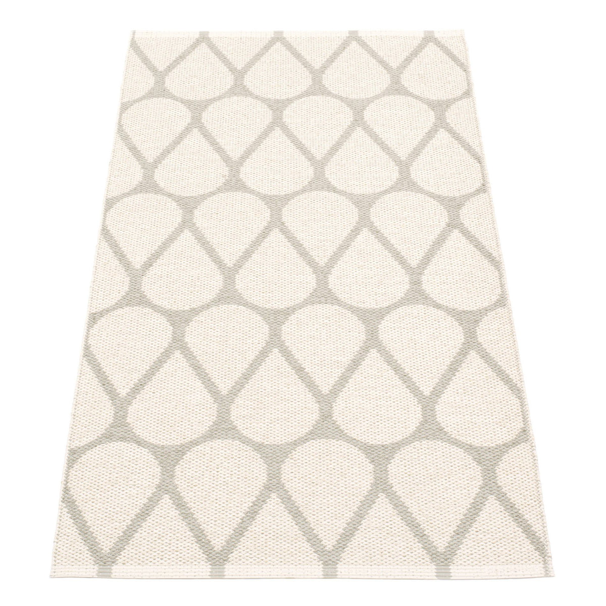 Otis Linen & Vanilla Runner Rug by Pappelina, showing back view of otis linen & vanilla runner rug.