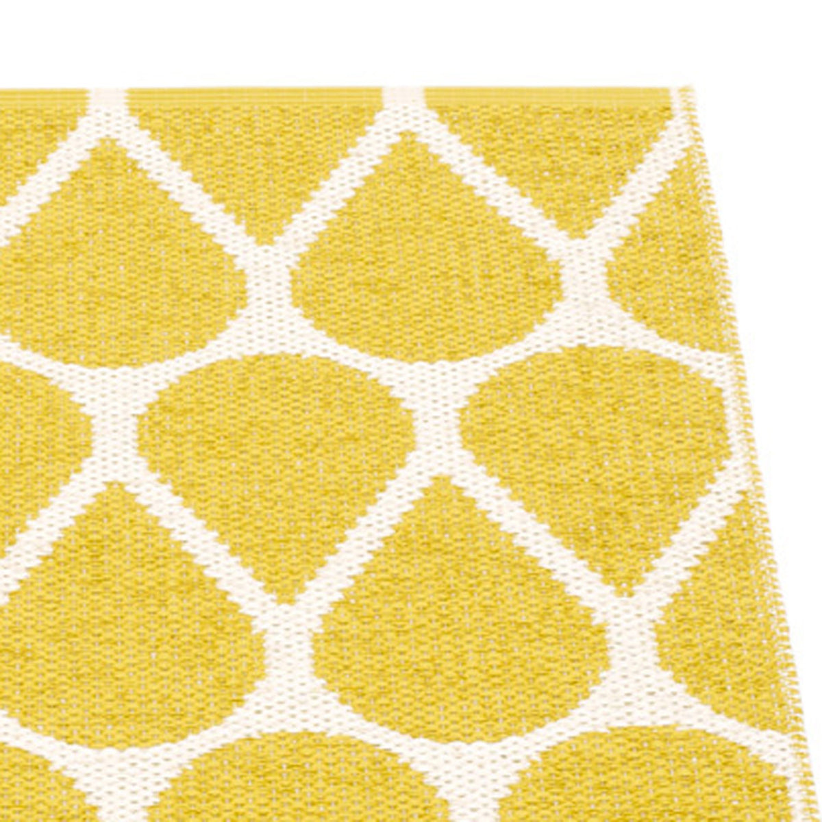 Otis Mustard & Vanilla Runner Rug by Pappelina, shwoing closeup view of otis mustard & vanilla runner rug.