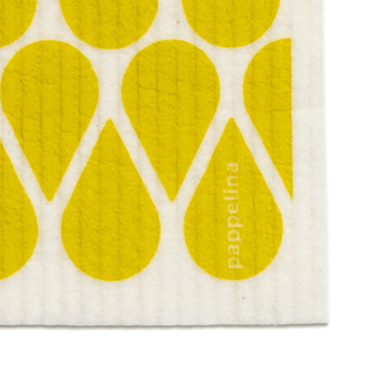 Otis Dish Cloth by Pappelina, showing closeup view of otis mustard dish cloth.