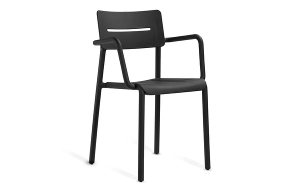 Outo Arm Chair by Toou - Black Polypropylene Finish, No Connector Table.