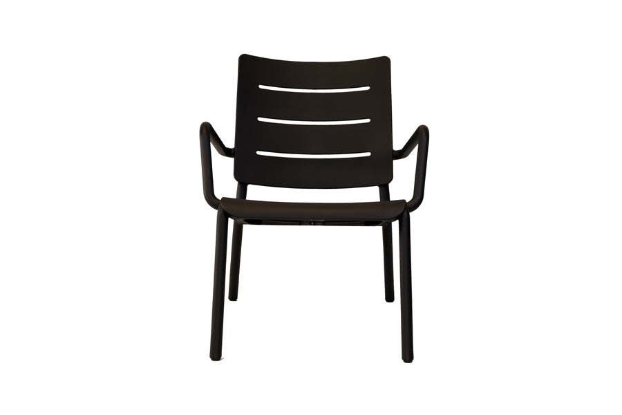 Outo Lounge Chair by Toou, showing front view of outo lounge chair in black.