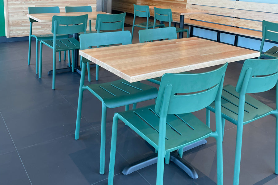 Outo Side Chair by Toou, showing outo side chairs in live shot.