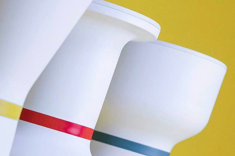 PA Side Table Stool by Toou, showing pa side table in live shot.