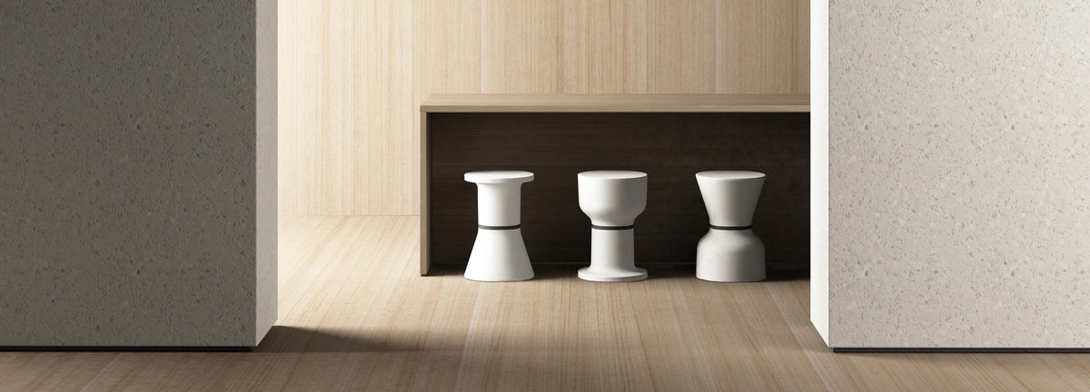 PA Side Table Stool by Toou, showing pa side table in live shot.