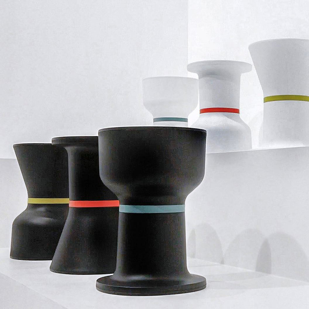 PA Side Table Stool by Toou, showing pa side tables in live shot.