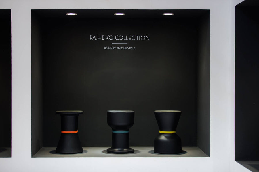 PA Side Table Stool by Toou, showing pa side table in live shot.