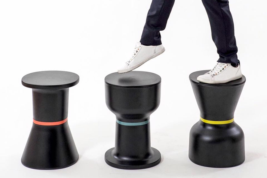PA Side Table Stool by Toou, showing pa side table in live shot.
