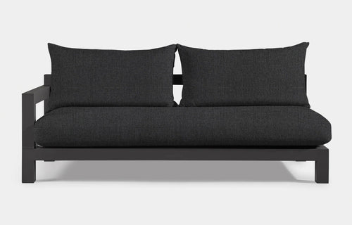 Pacific Outdoor Aluminum 2 Seat 1 Arm Sofa by Harbour Outdoor - Left Arm/Asteroid Aluminum/Grafito Panama Fabric.