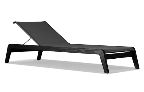 Pacific Stackable Sunlounger by Harbour - Burnt Charcoal Teak Wood + Batyline Black.