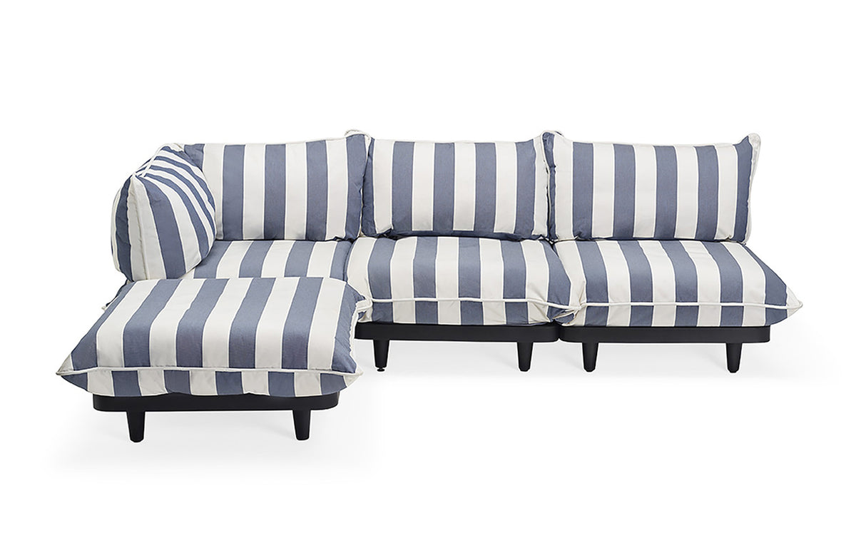 Paletti Sectional by Fatboy - Large, Ocean Blue Stripe Sunbrella Fabric.