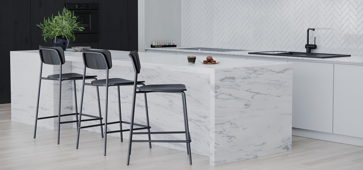 Paloma Stool by Kollektiff, showing paloma stools in live shot.