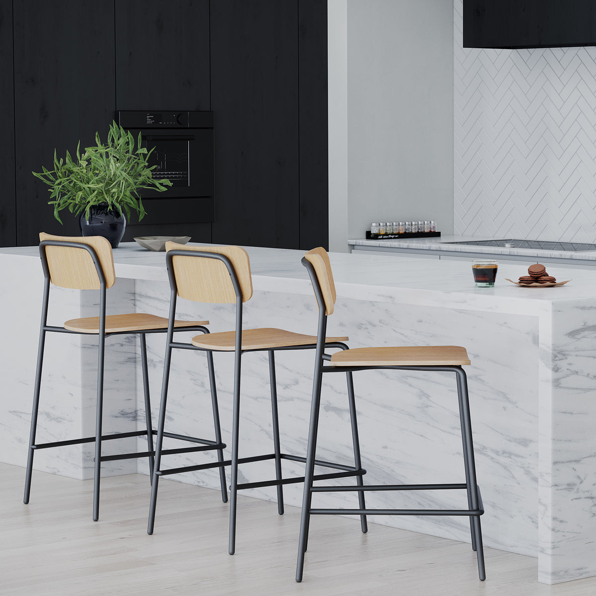 Paloma Stool by Kollektiff, showing paloma stools in live shot.