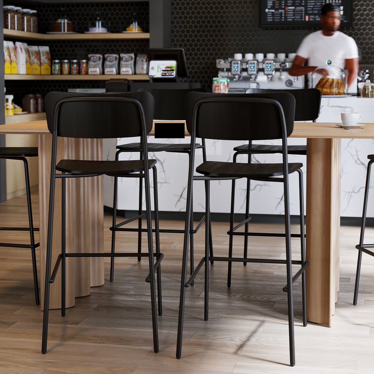 Paloma Stool by Kollektiff, showing paloma stools in live shot.
