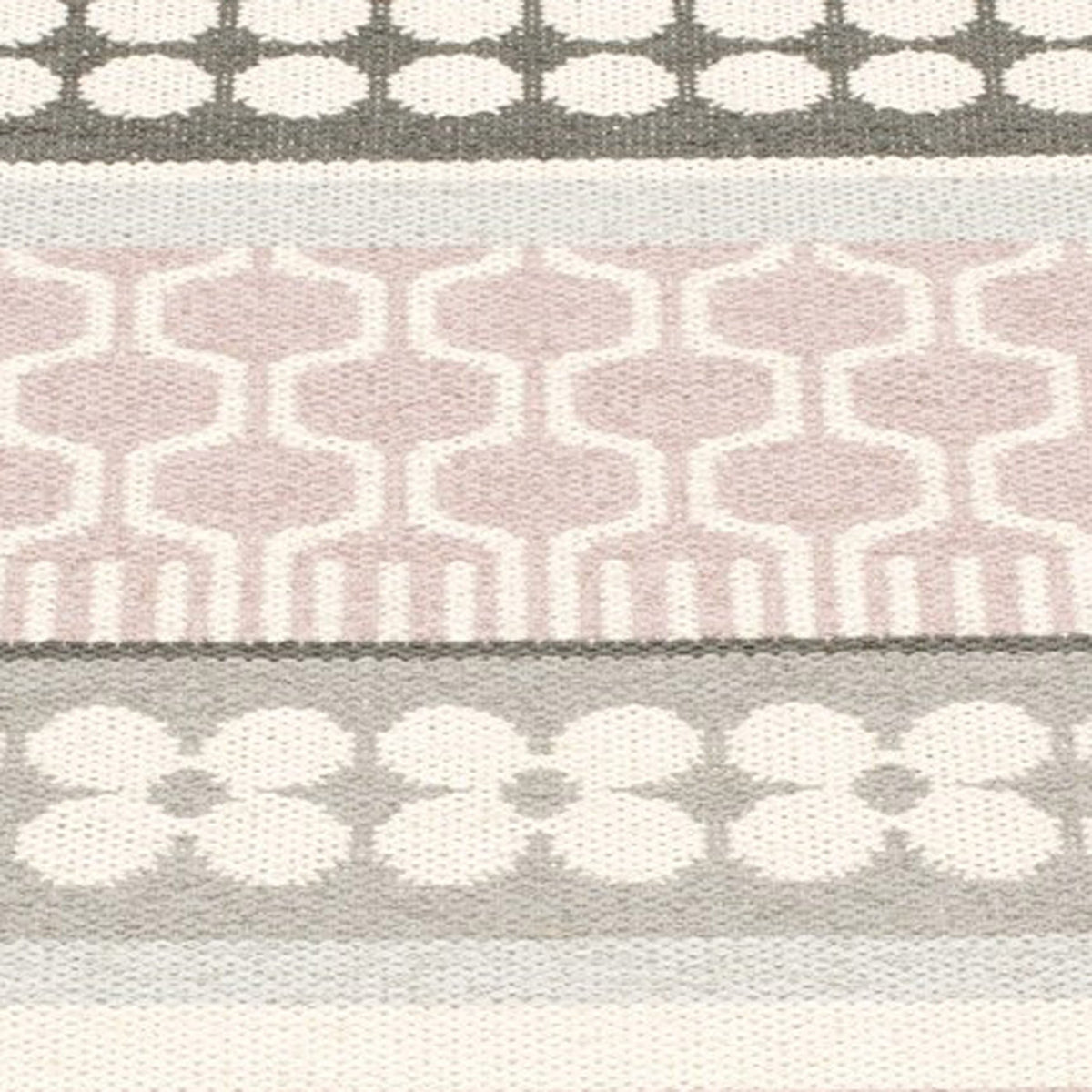 Asta Pale Rose Runner Rug by Pappelina, showing closeup view of asta pale rose runner rug.