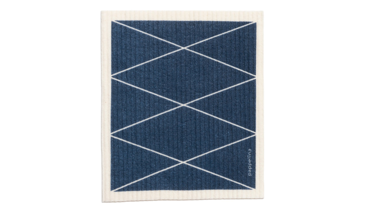Max Dish Cloth by Pappelina, showing front view of max ocean blue dish cloth.