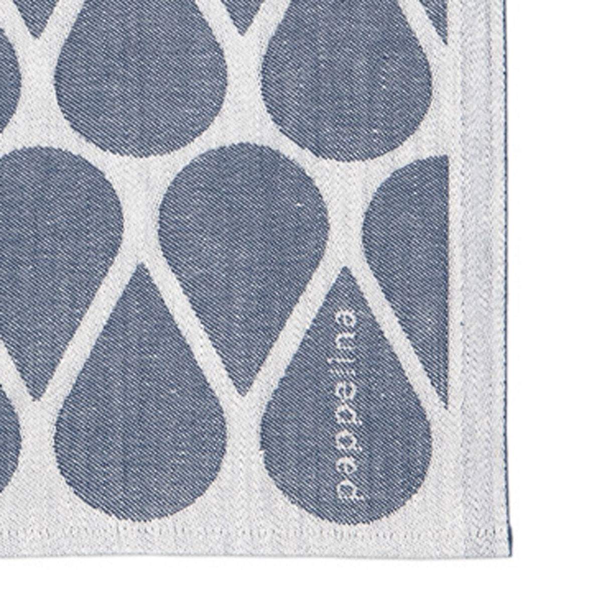 Otis Kitchen Towel by Pappelina, showing closeup view of otis blue kitchen towel.