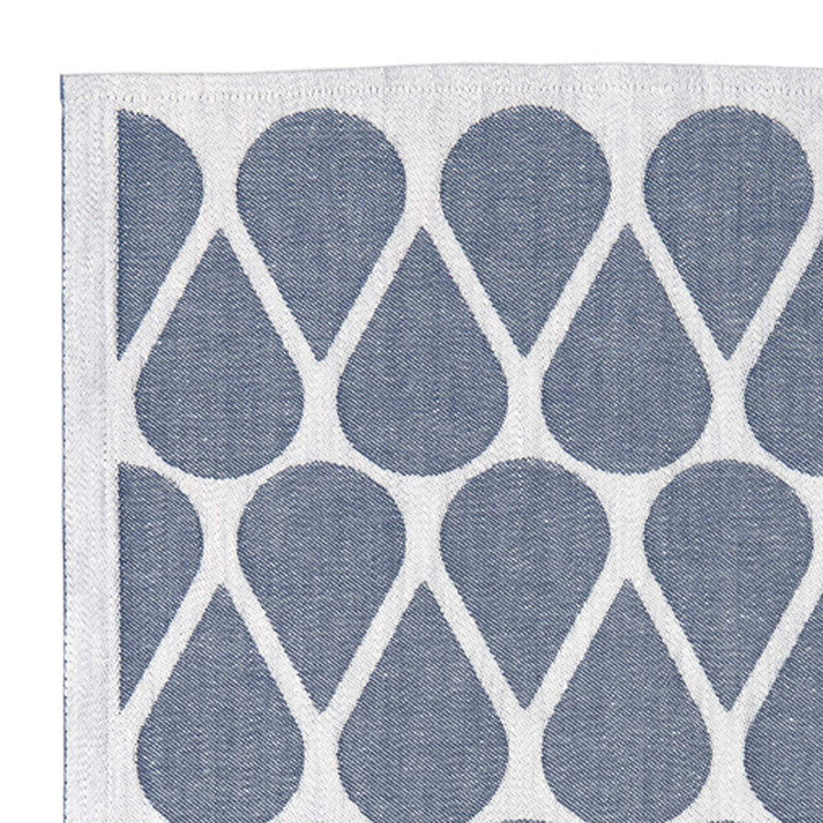Otis Kitchen Towel by Pappelina, showing closeup view of otis blue kitchen towel.