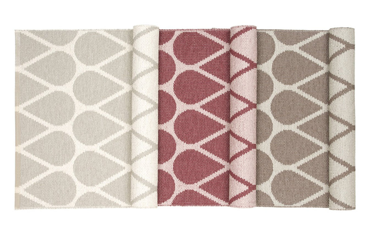 Otis Linen & Vanilla Runner Rug by Pappelina, showing otis runner rug in multiple colors.