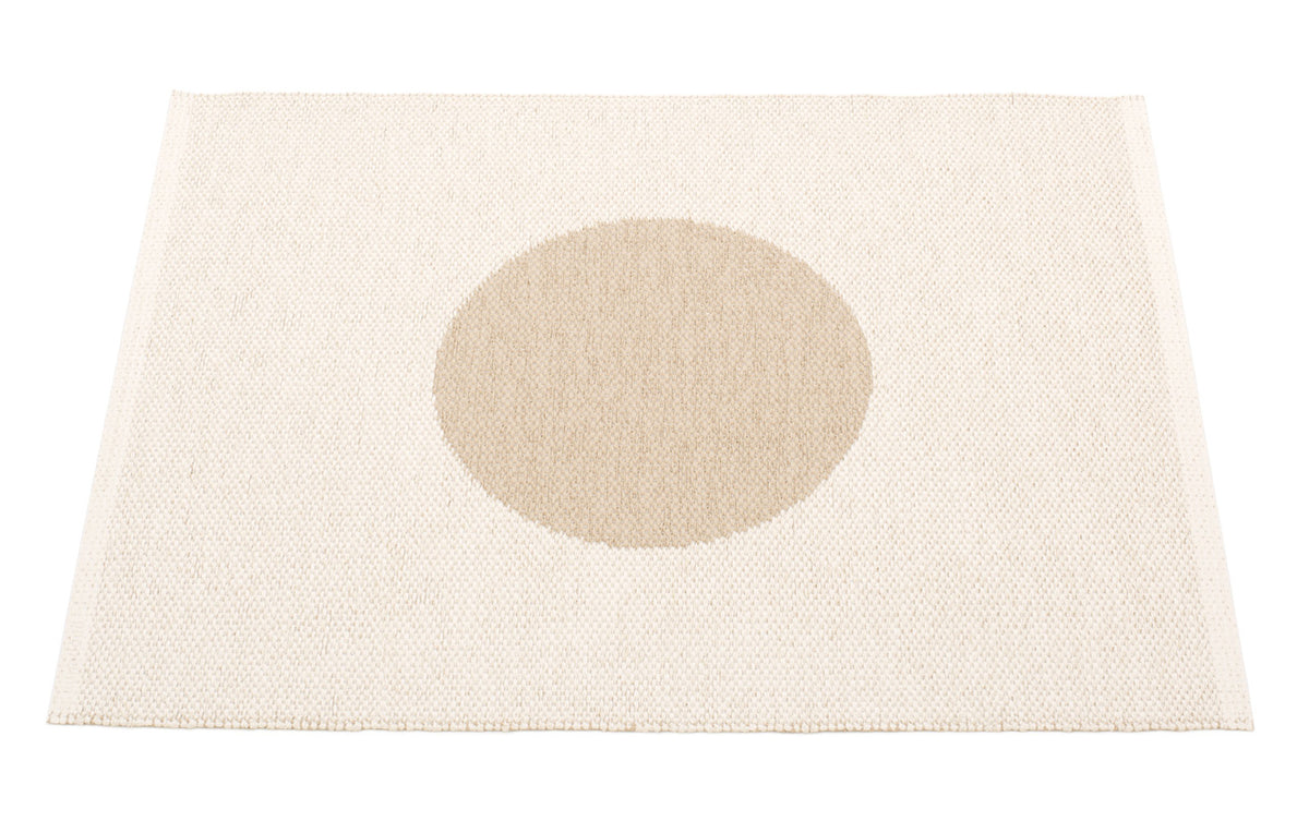 Vera Small One Rug by Pappelina, showing back view of vera small one beige rug.