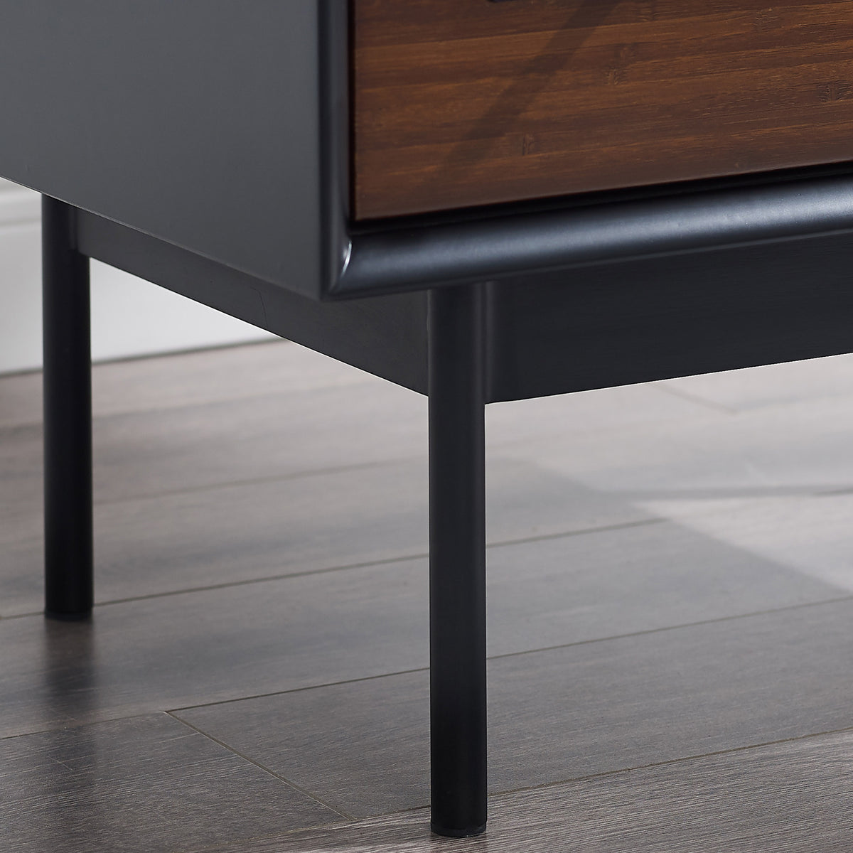 Park Avenue Ruby 1 Drawer Nightstand by Greenington, showing closeup view of park avenue ruby 1 drawer nighstand in live shot.