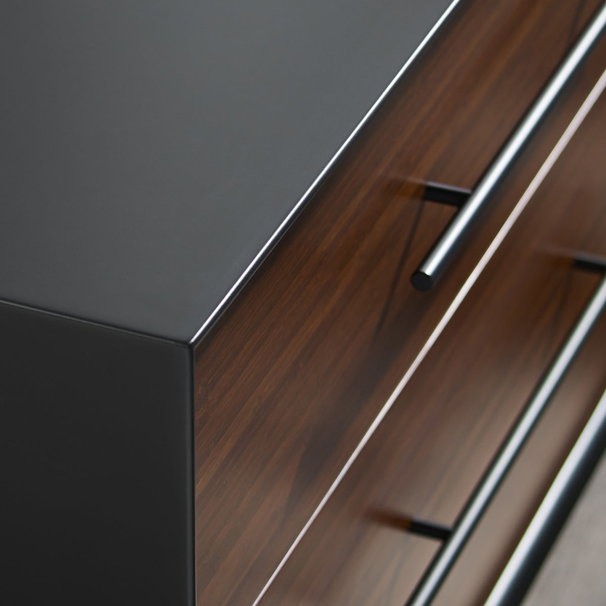 Park Avenue Ruby 4 Drawer Double Dresser by Greenington, showing closeup view of park avenue ruby 4 drawer double dresser in live shot.