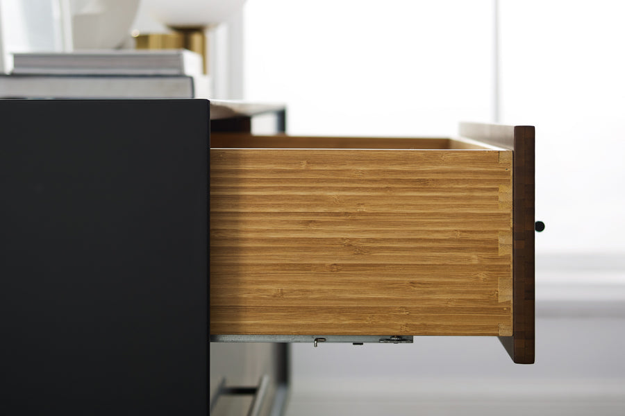 Park Avenue Ruby 4 Drawer Double Dresser by Greenington, showing closeup view of park avenue ruby 4 drawer double dresser in live shot.