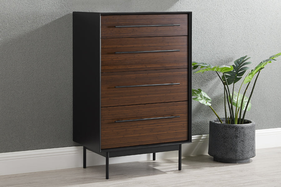Park Avenue Ruby 4 Drawer High Chest by Greenington, showing park avenue ruby 4 drawer high chest in live shot.