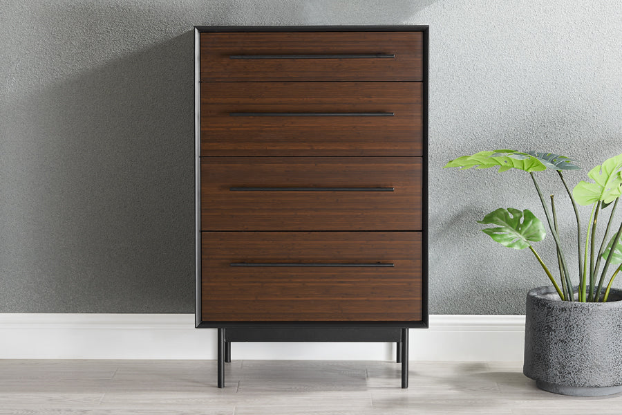 Park Avenue Ruby 4 Drawer High Chest by Greenington, showing park avenue ruby 4 drawer high chest in live shot.
