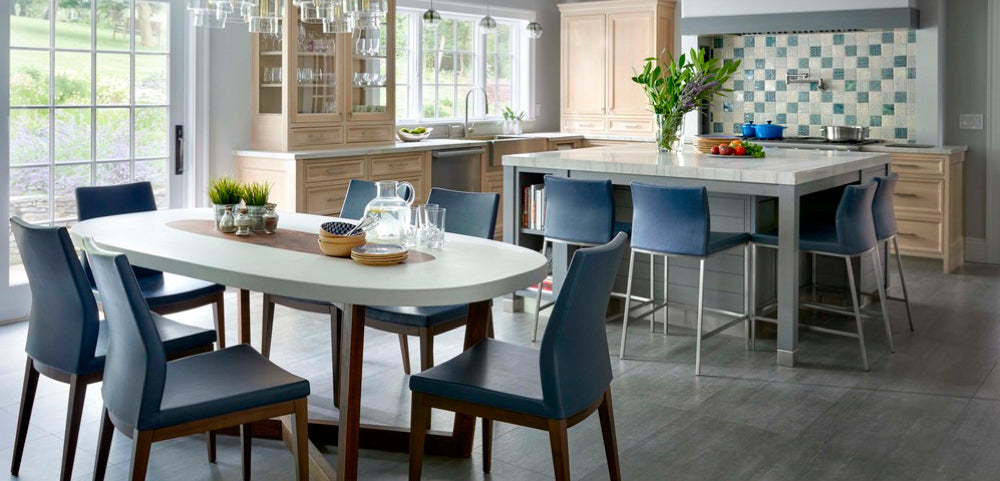 Pasha Metal Stool by SohoConcept, showing metal stools in live shot.