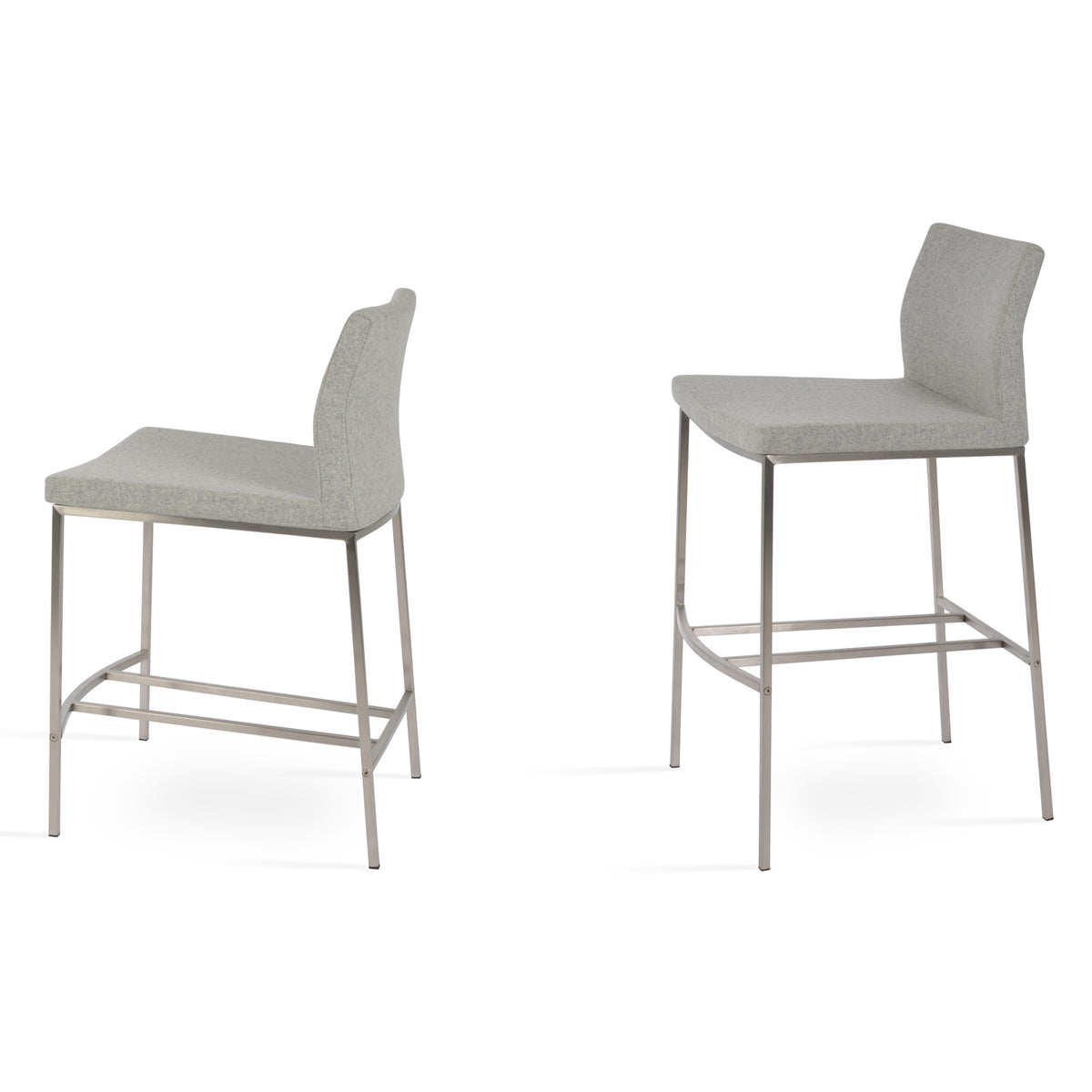 Pasha Metal Stool by SohoConcept, showing two metal stools together.