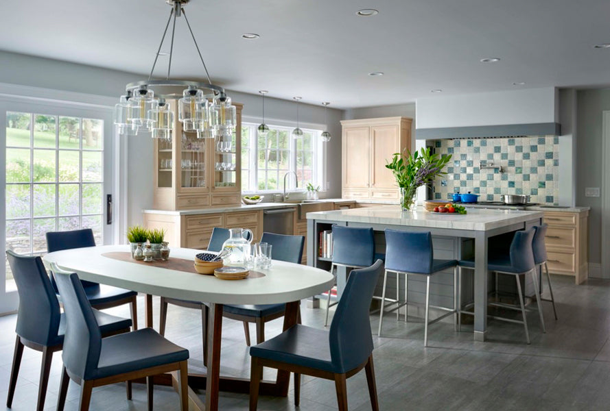 Pasha Wood Dining Chair by SohoConcept, showing wood chairs with table in live shot.