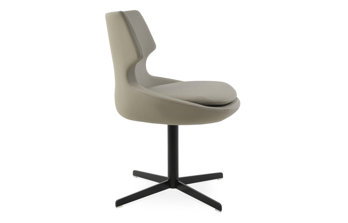 Patara 4 Star Swivel Chair by SohoConcept - Black Finish, Bone PPM.