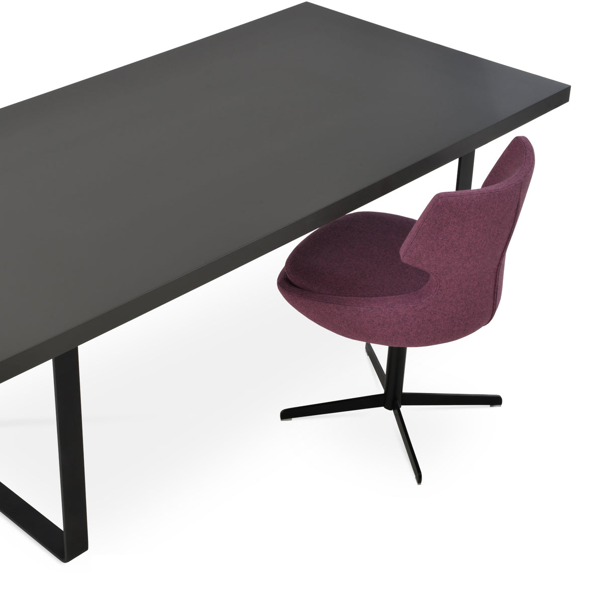Patara 4 Star Swivel Chair by SohoConcept, showing 4 star swivel chair with table.